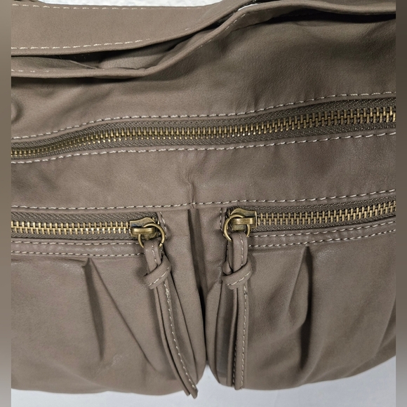 Bueno Double Strap Shoulder Bag Super Soft Faux Leather Taupe CLEAN CONDITION - Picture 3 of 13